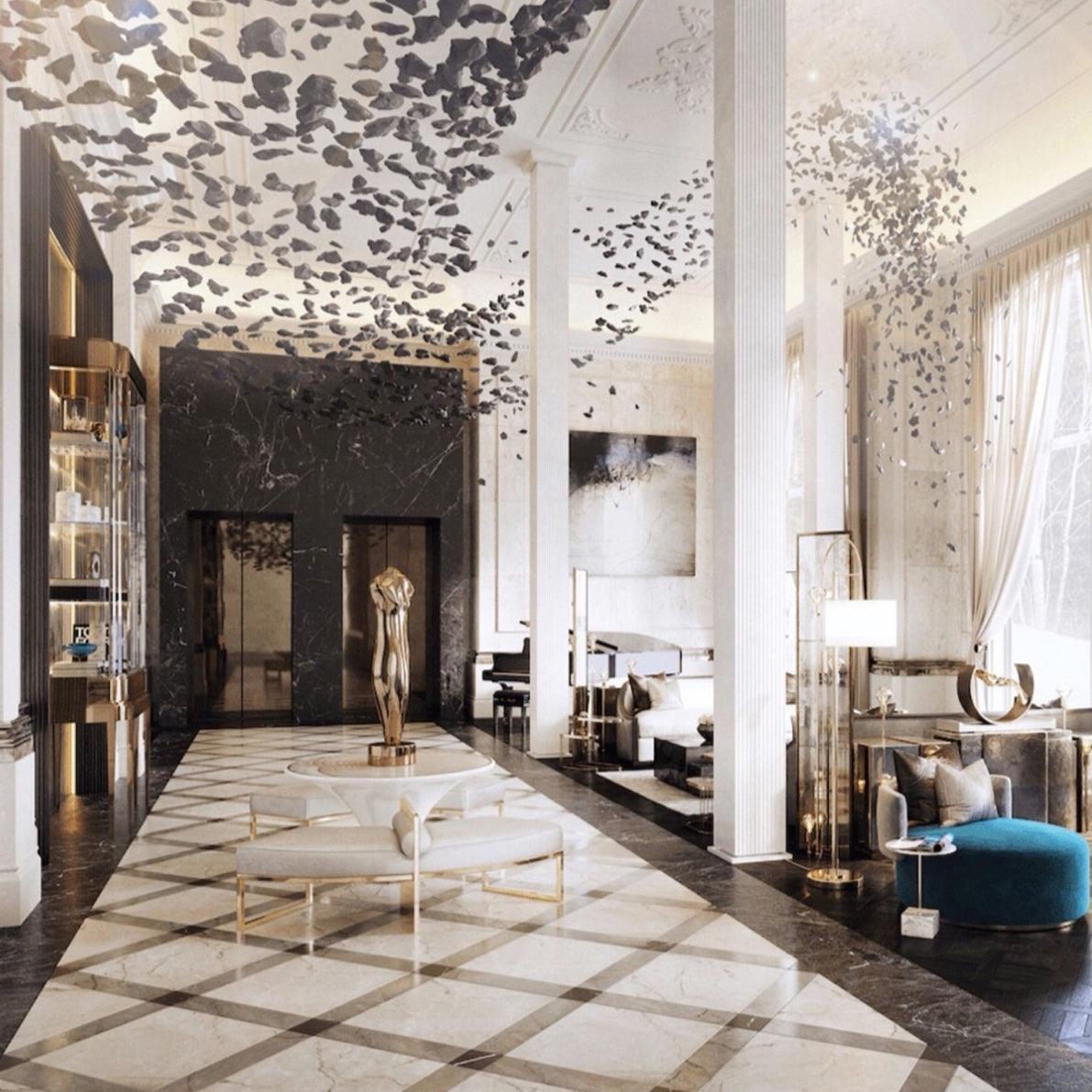 Charcoal Stone Crystal Chandeliers M to R