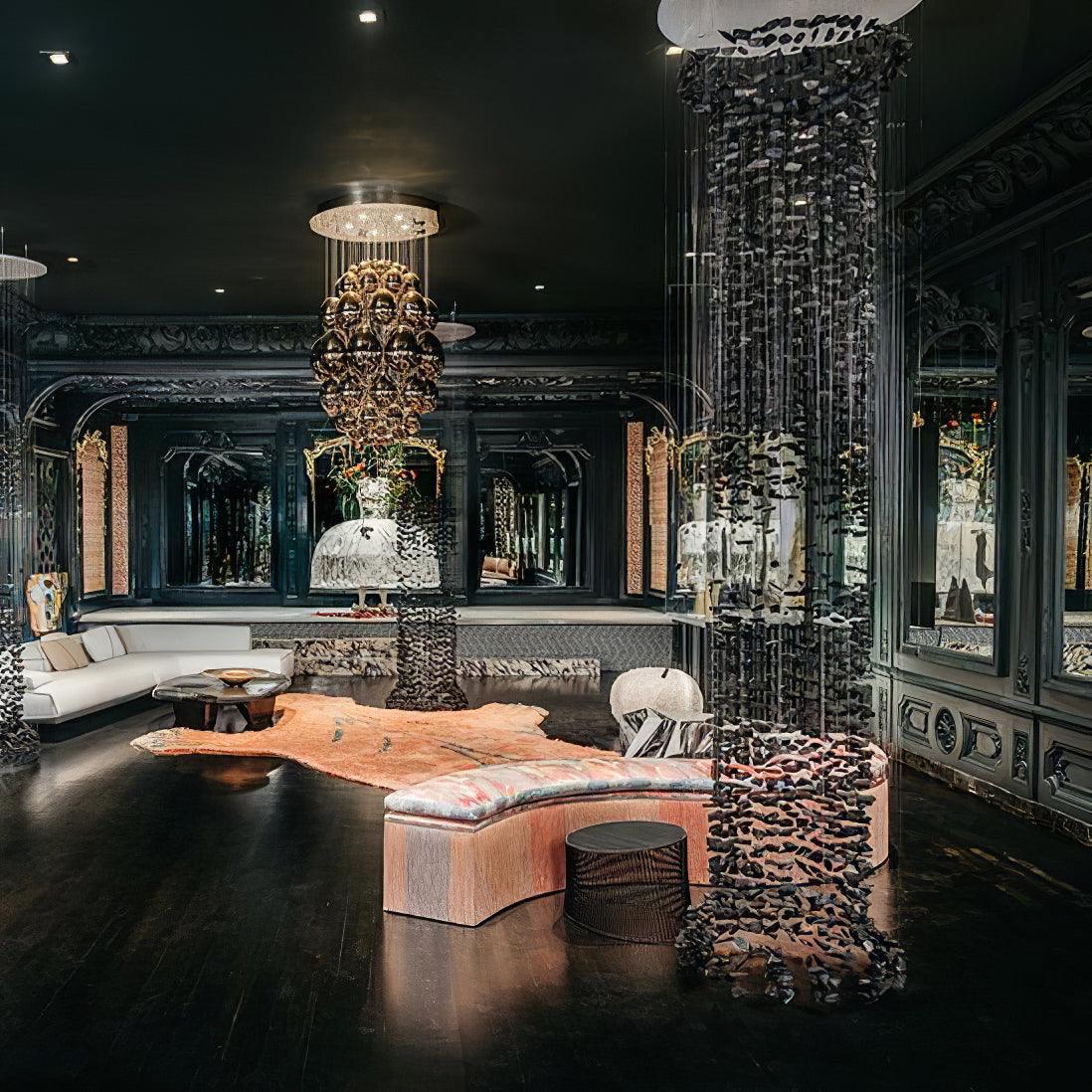 Charcoal Stone Crystal Chandeliers M to R