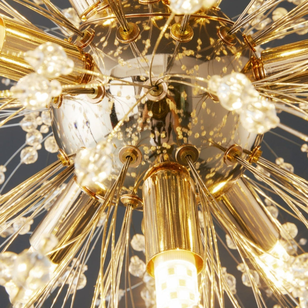 Dandelion Crystal Chandelier Light Firefly / Glowworm Hanging Lamp Pendant for Rectangle Dining Room