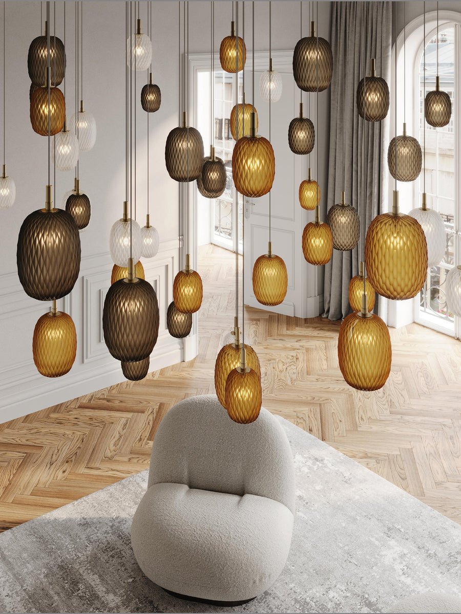 Galaxy Chromatic Gem Drop Spiral Chandelier