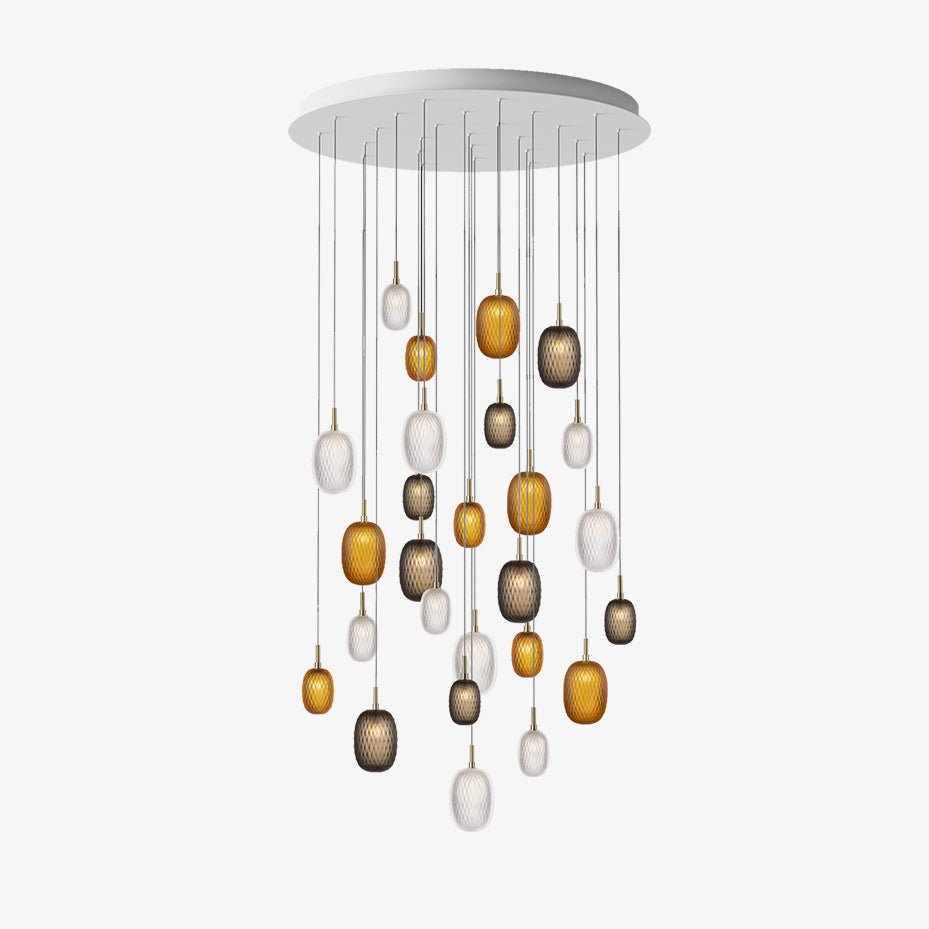 Galaxy Chromatic Gem Drop Spiral Chandelier