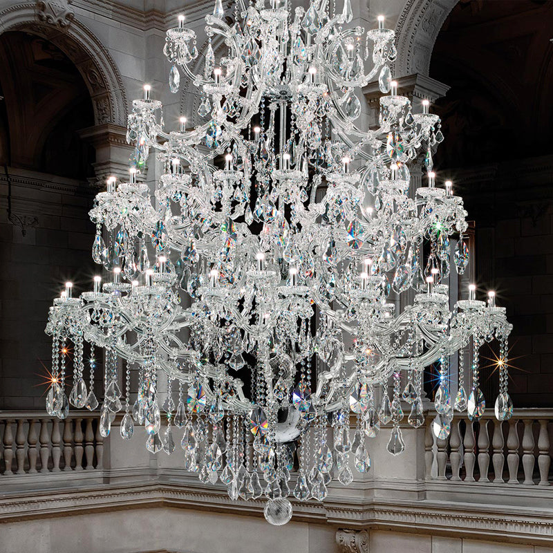 Chrome Maria Theresa Chandelier with Full Lead Crystal