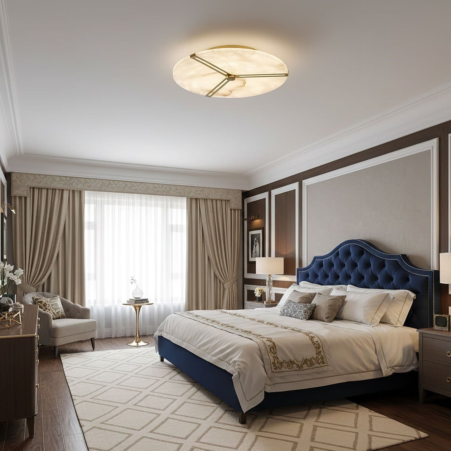 Clocks Alabaster Ceiling Light - Vakkerlight