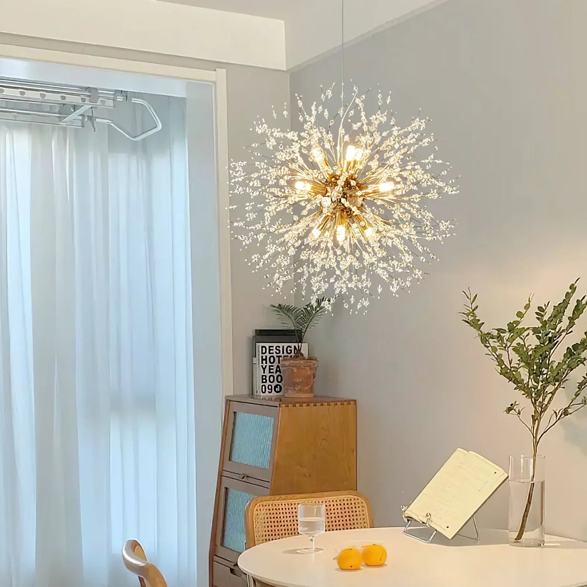 Dandelion Chandelier Sputnik Sphere in Firework Shape Modern Ceiling Light