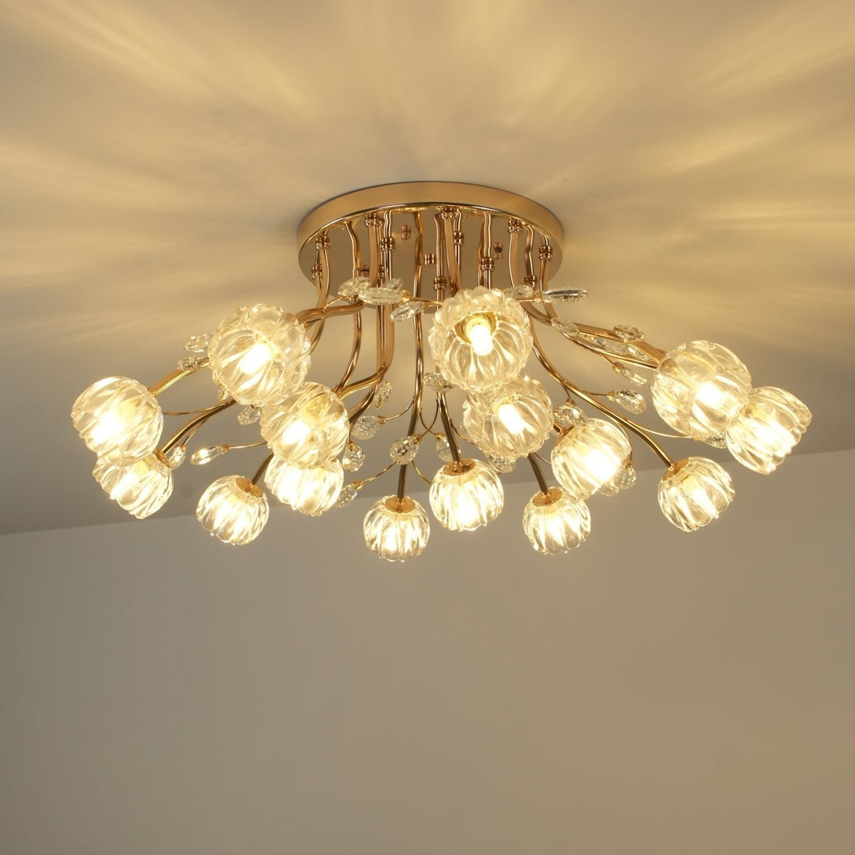 Crystal Flower Ceiling Light