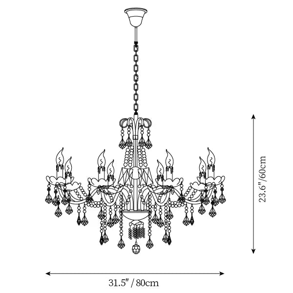 Traditional French Modern Candle Chandelier for Living Room Bedroom