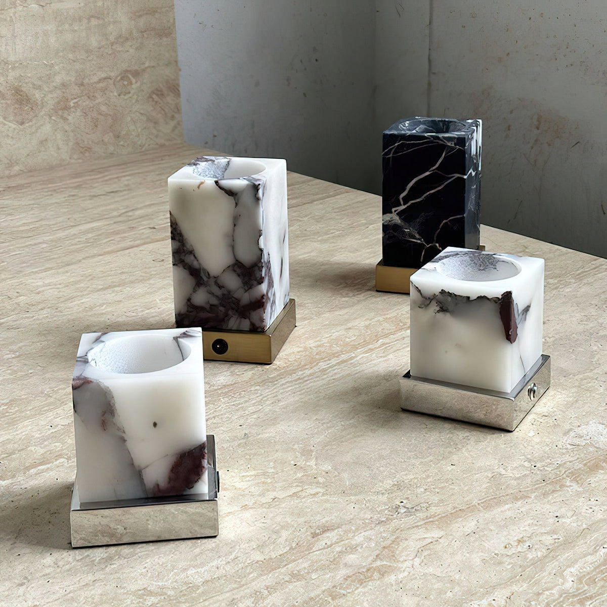 Cube Marble Table Lamp