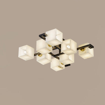 Cubist Alabaster Cluster Ceiling Lamp - Vakkerlight