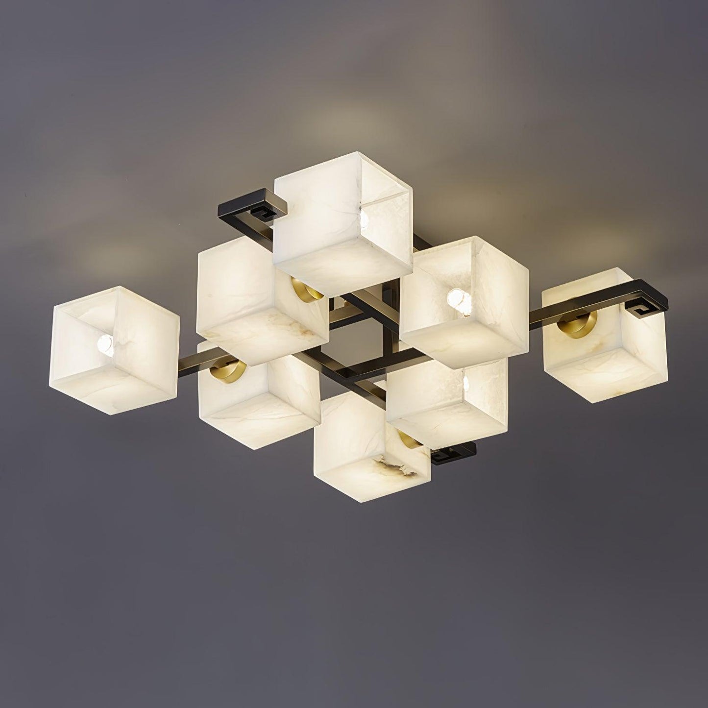 Cubist Alabaster Cluster Ceiling Lamp - Vakkerlight