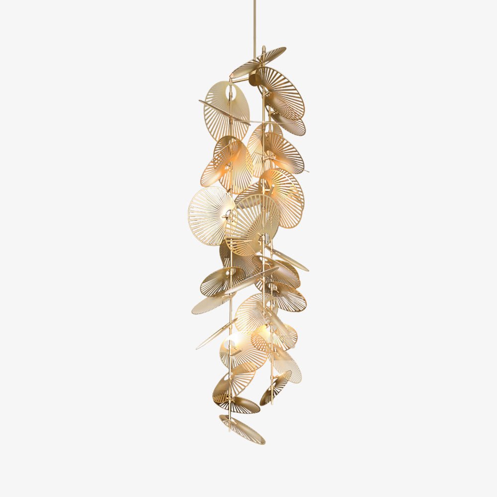 Cattail Leaf Meteor Shower Spiral Chandelier