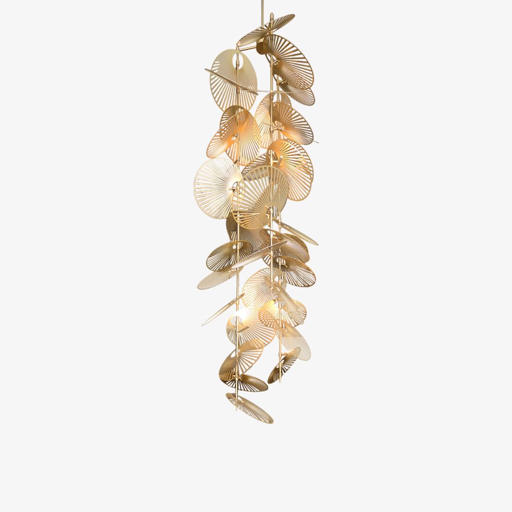 Cattail Leaf Meteor Shower Spiral Chandelier