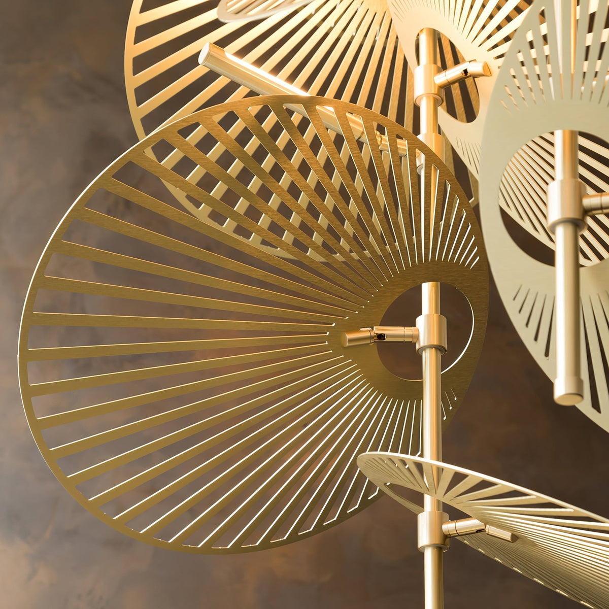 Cattail Leaf Meteor Shower Spiral Chandelier