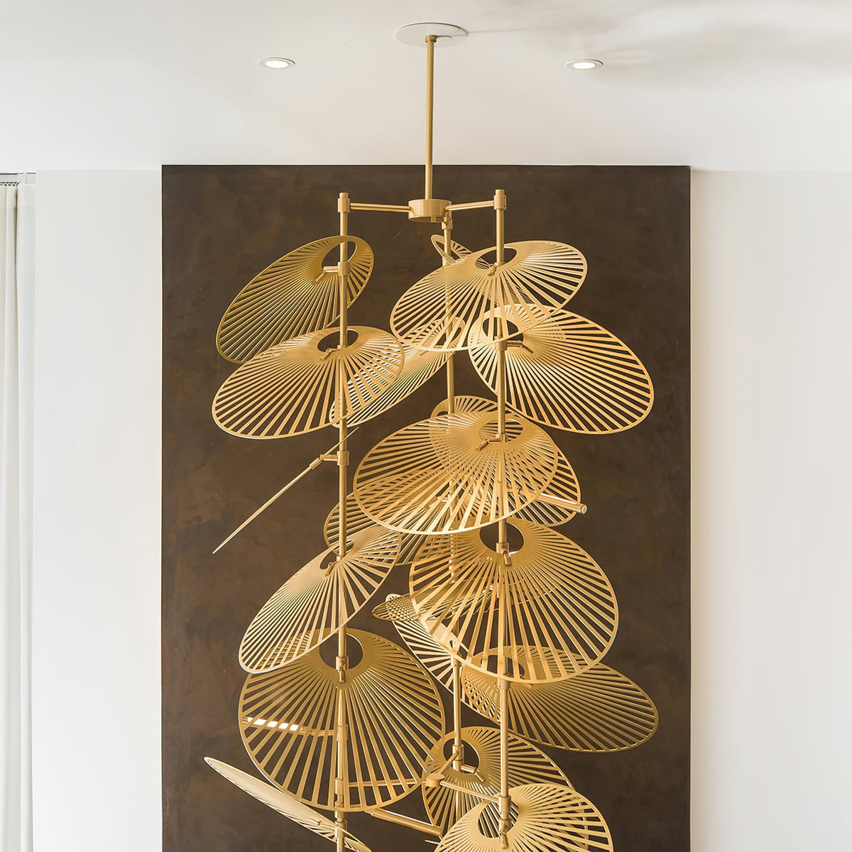 Cattail Leaf Meteor Shower Spiral Chandelier