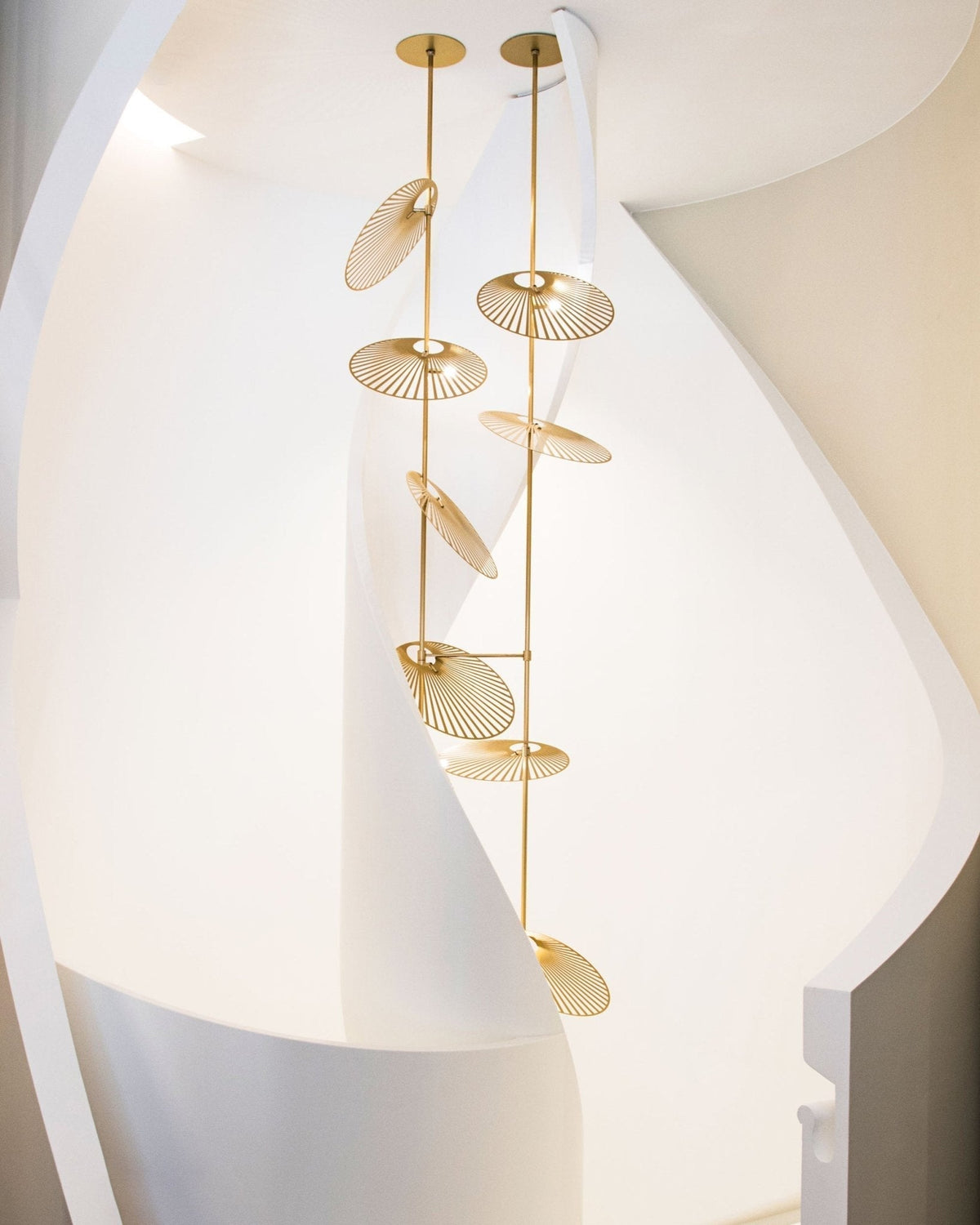 Cattail Leaf Meteor Shower Spiral Chandelier
