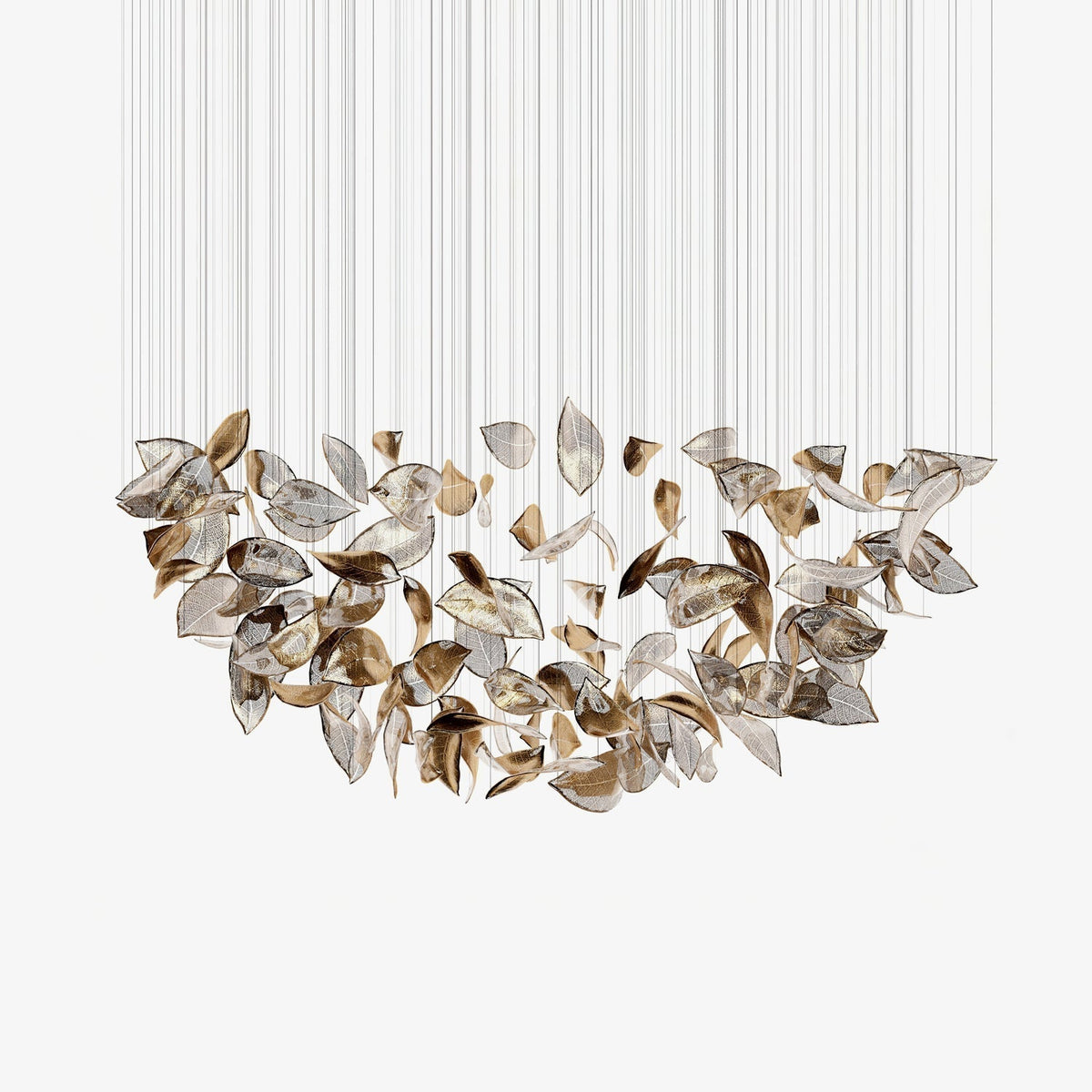 Galaxy Shake Leaves Crystal Spiral Chandelier