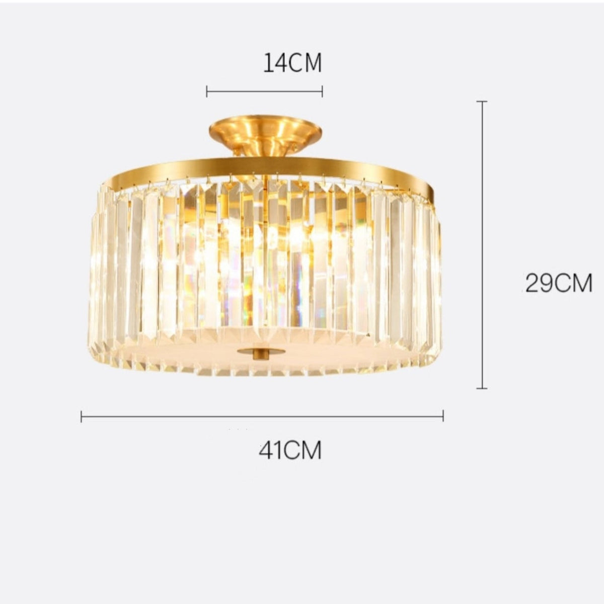 D16" LED Decorative Round Ceiling Lighting Mini Living / Bedroom Gold Flush Mount Crystal Chandelier