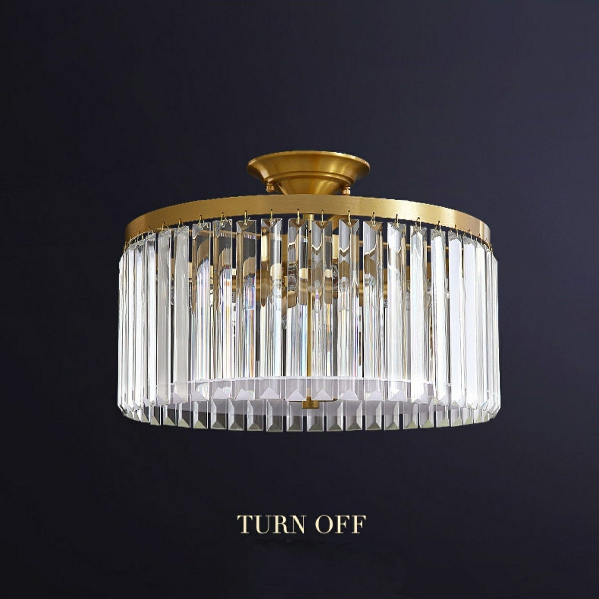 D16" LED Decorative Round Ceiling Lighting Mini Living / Bedroom Gold Flush Mount Crystal Chandelier