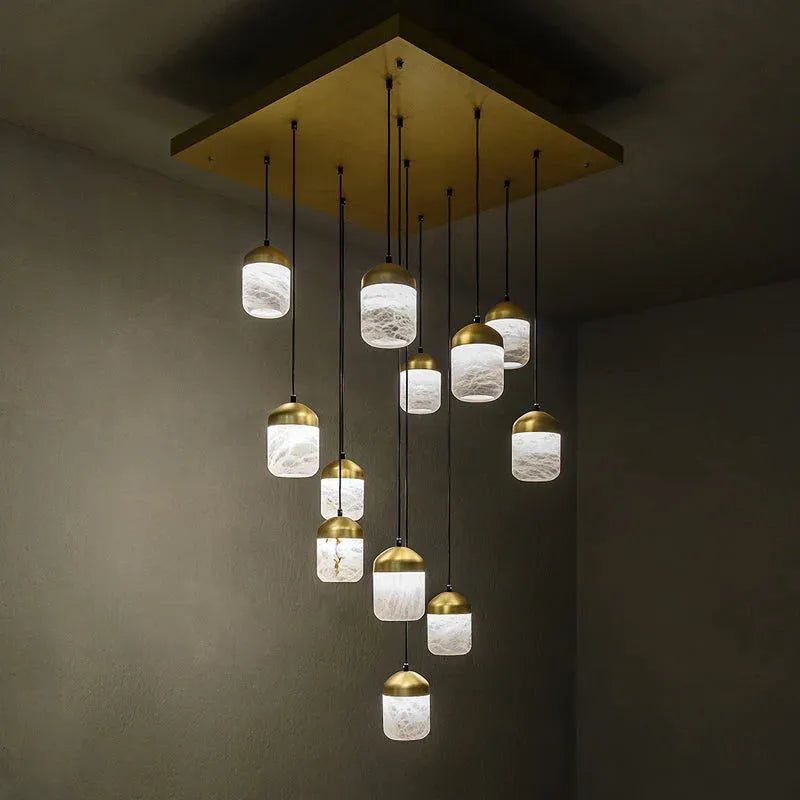 Modern Alabaster Staircase Chandelier for Living Room / staircase / foyer