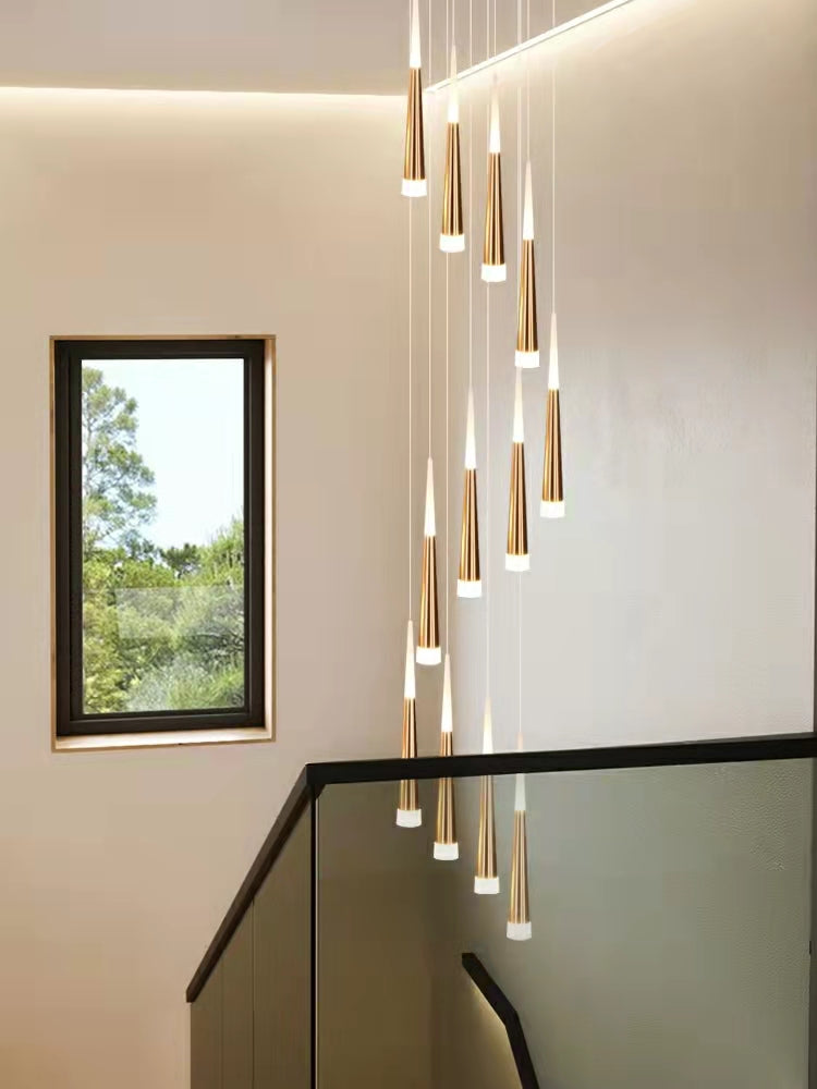 Spiral Staircase Chandelier Modern Style Ceiling Lamp Living Room Lighting
