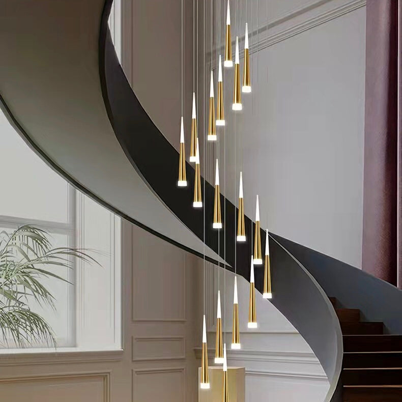 Spiral Staircase Chandelier Modern Style Ceiling Lamp Living Room Lighting