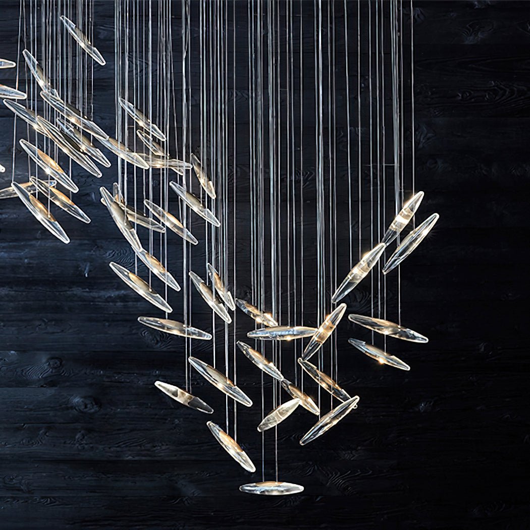 Moonlight Whispers Crystal Spiral Chandelier