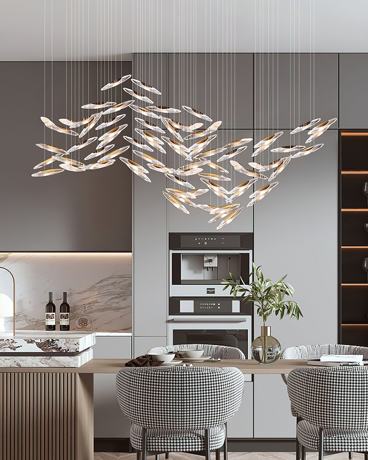 Moonlight Whispers Crystal Spiral Chandelier