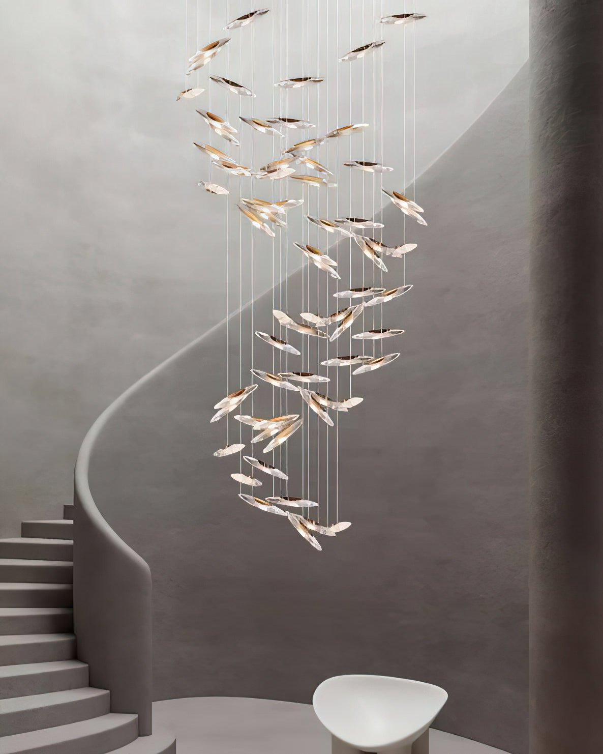Moonlight Whispers Crystal Spiral Chandelier