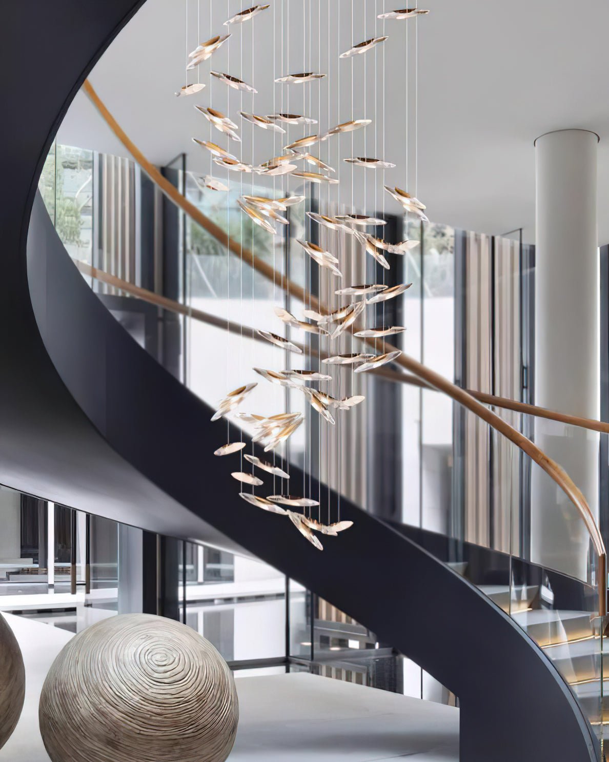 Moonlight Whispers Crystal Spiral Chandelier
