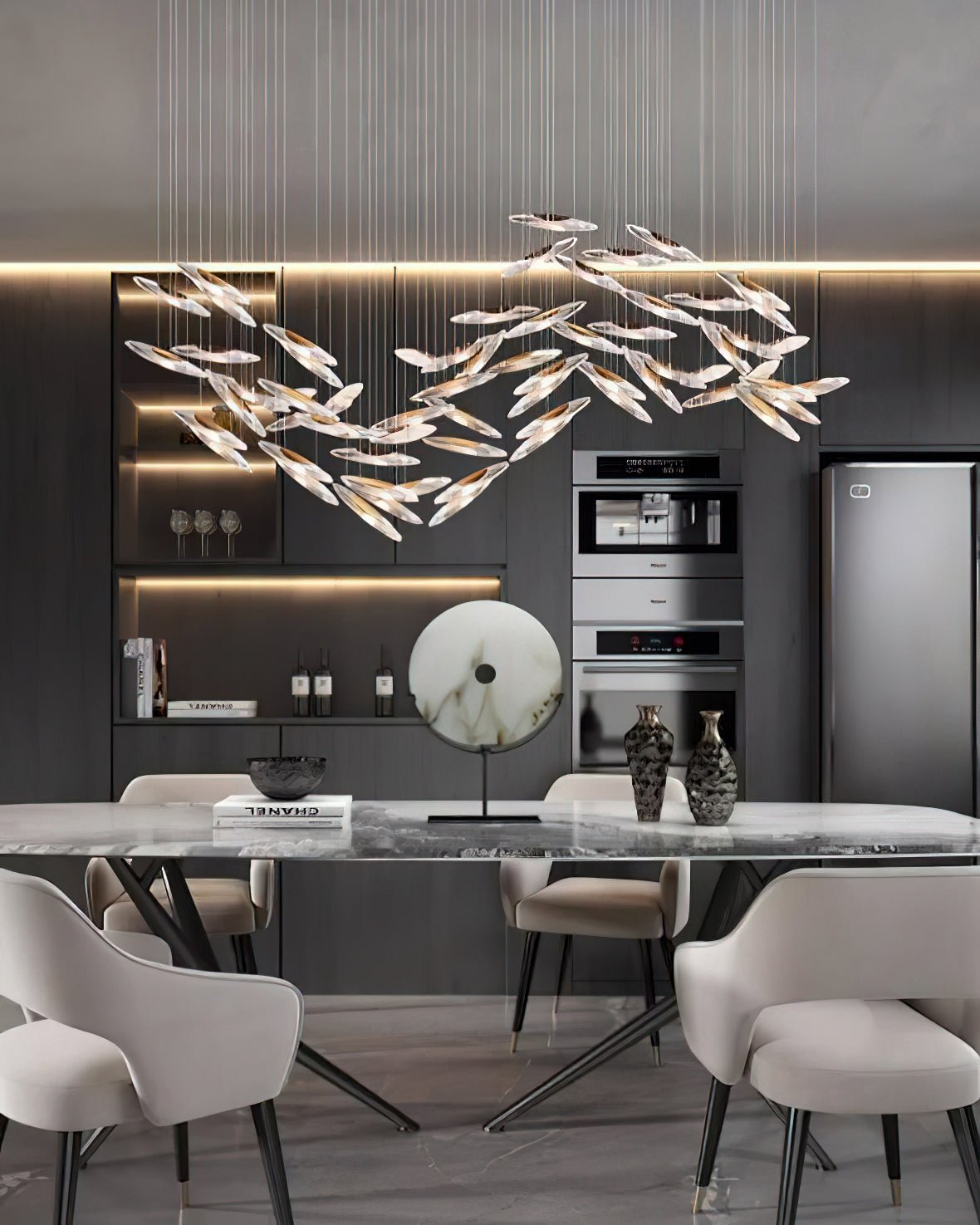 Moonlight Whispers Crystal Spiral Chandelier