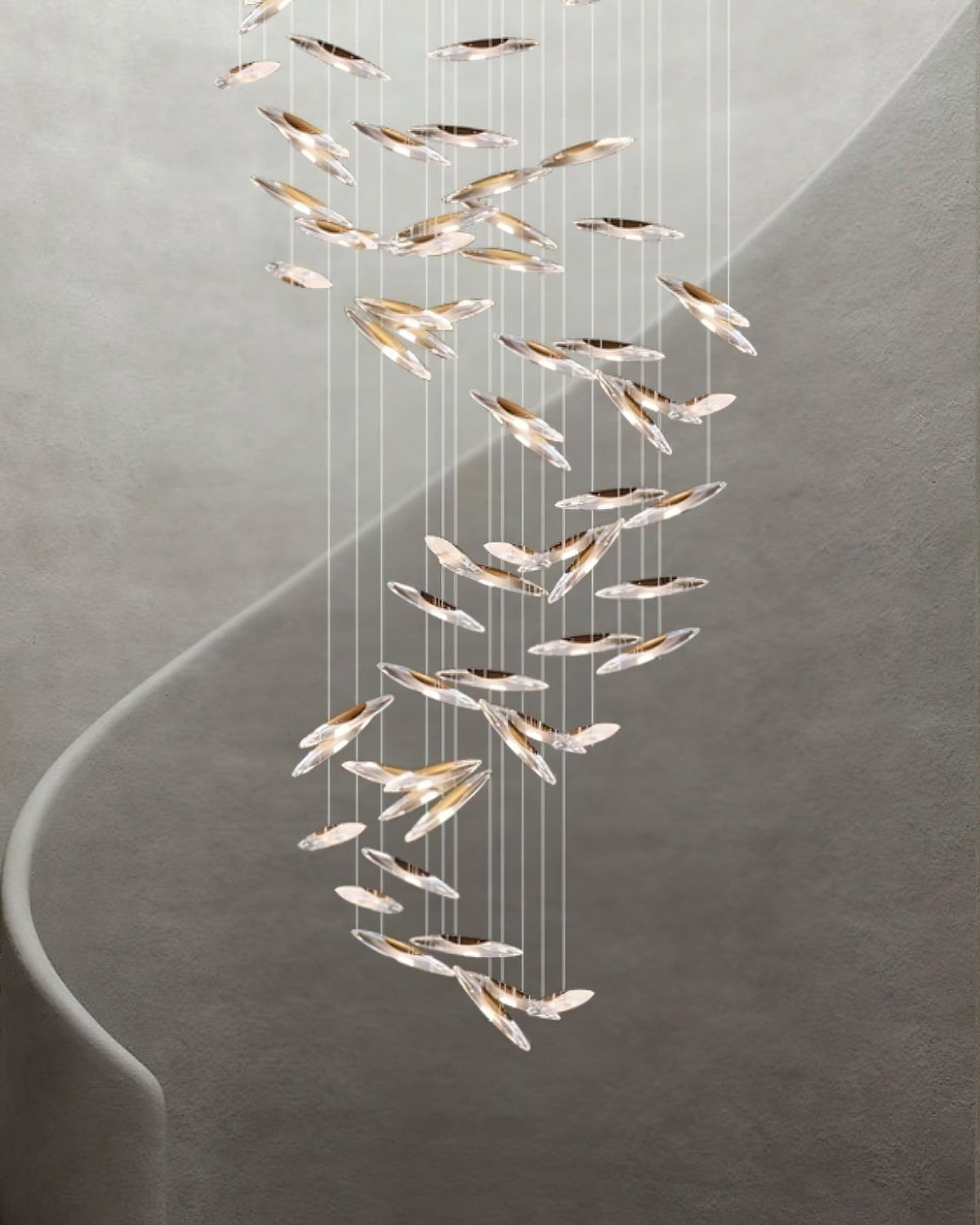 Moonlight Whispers Crystal Spiral Chandelier