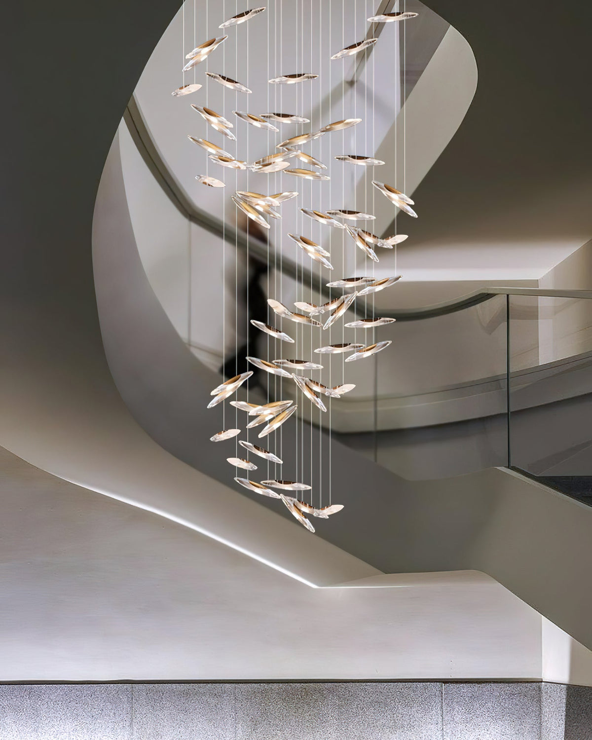 Moonlight Whispers Crystal Spiral Chandelier