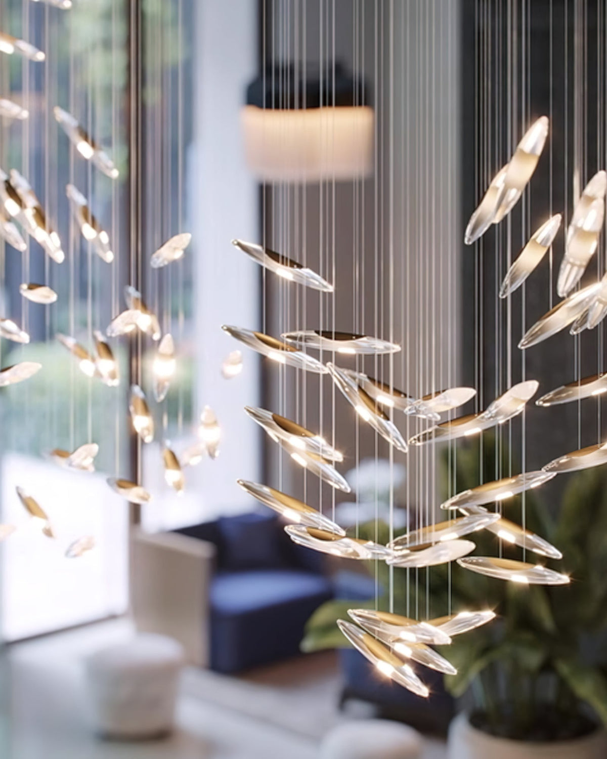 Moonlight Whispers Crystal Spiral Chandelier