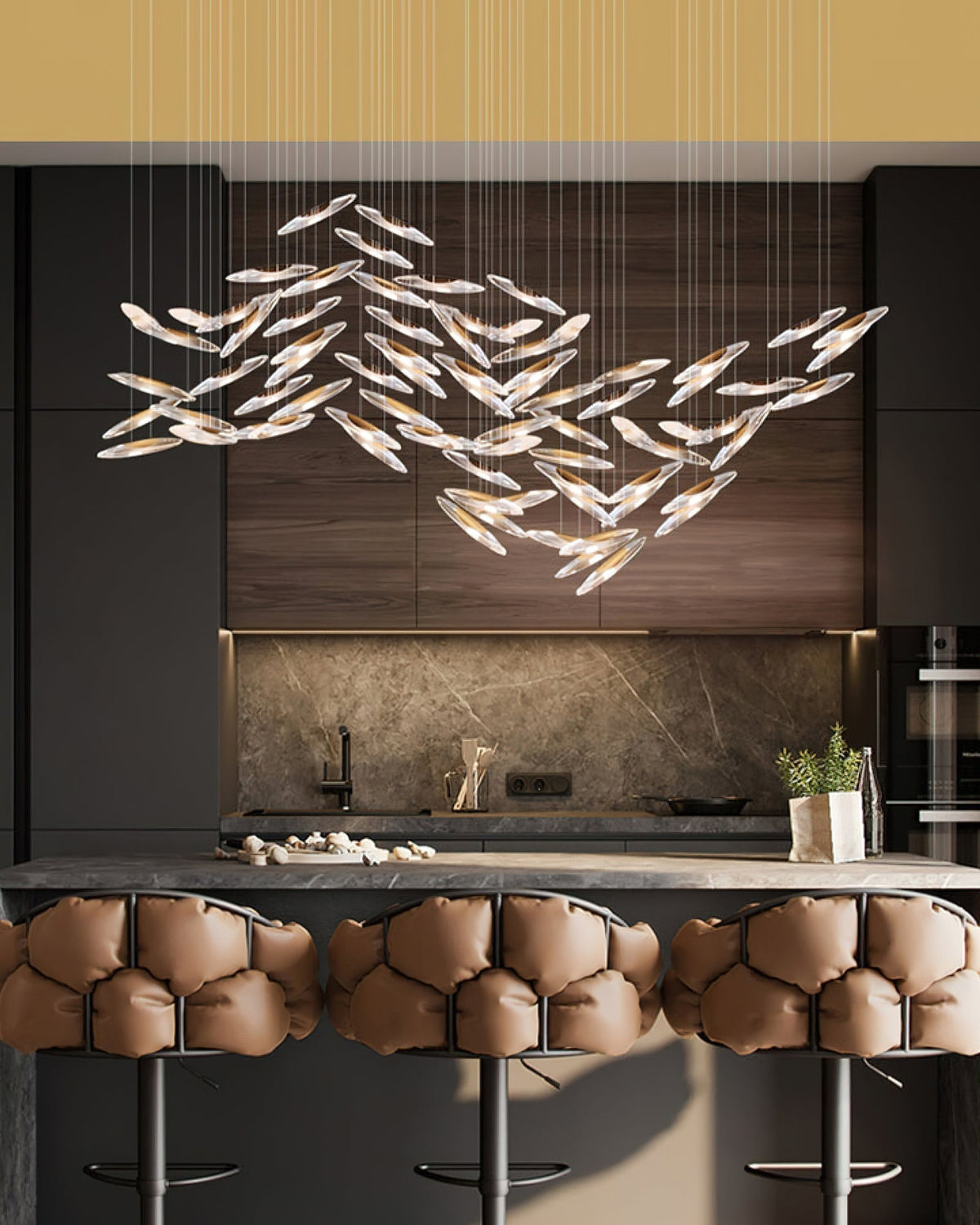Moonlight Whispers Crystal Spiral Chandelier
