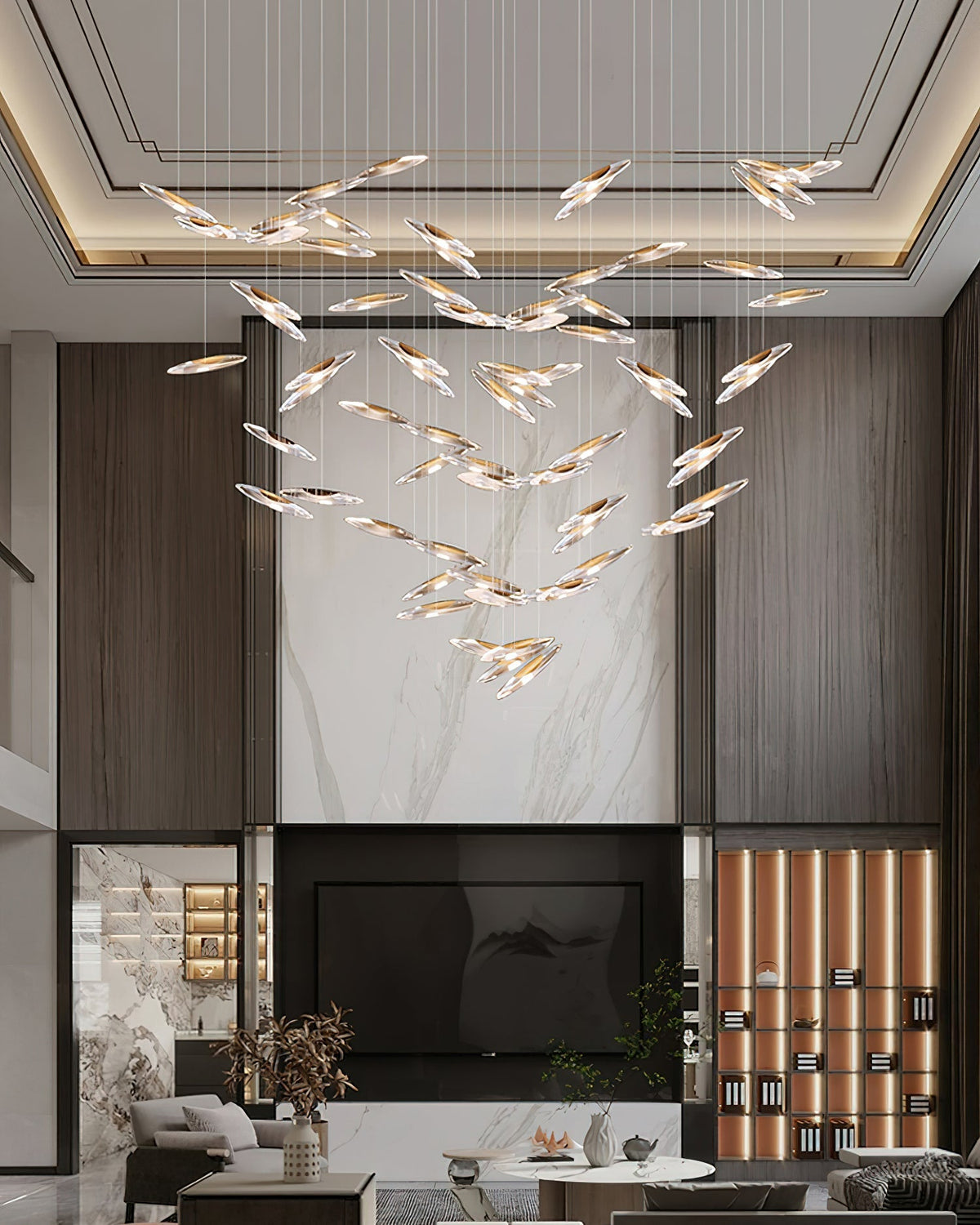 Moonlight Whispers Crystal Spiral Chandelier