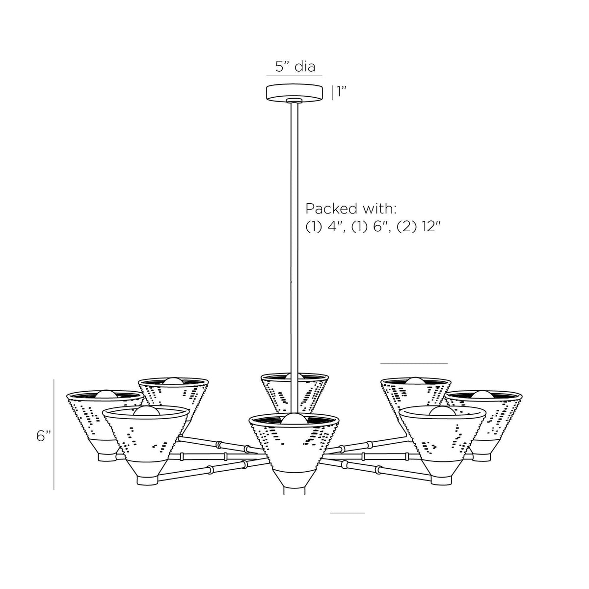 Ventura Chandelier DMC09 technical dimension drawing