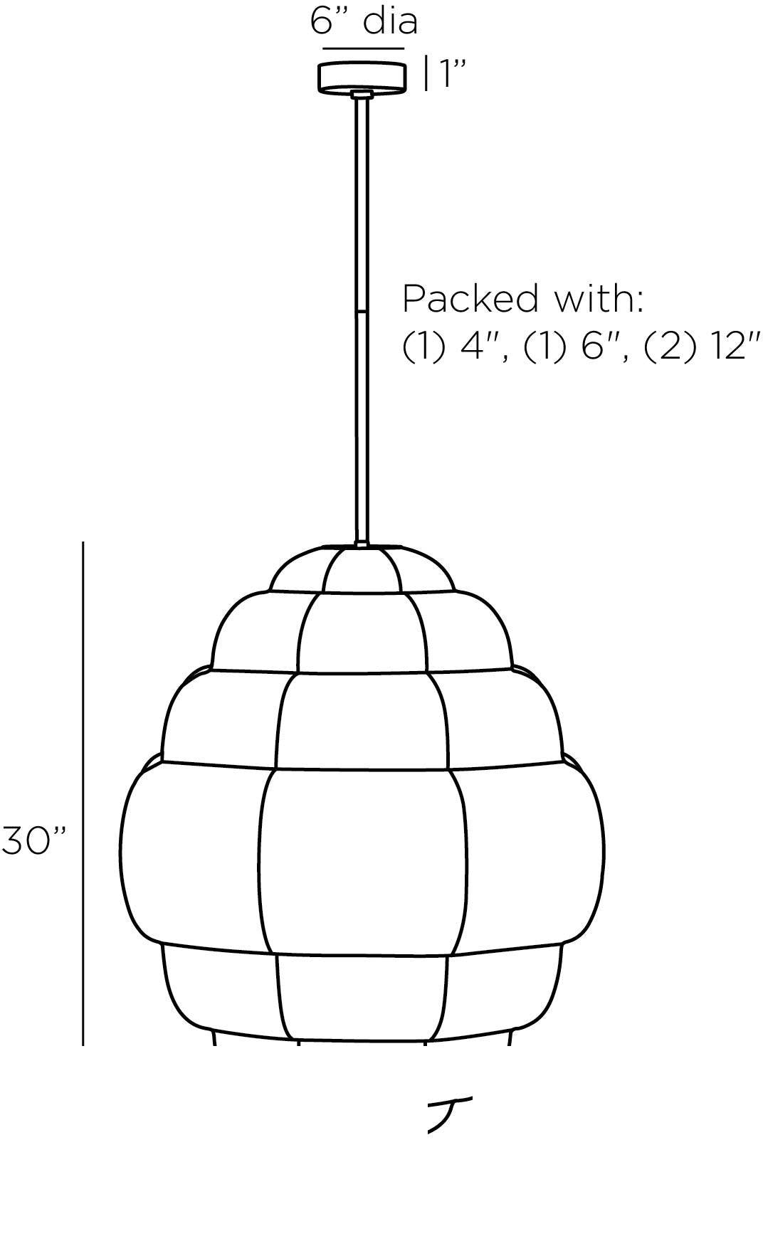 Yahara Pendant DMC15 technical dimension drawing