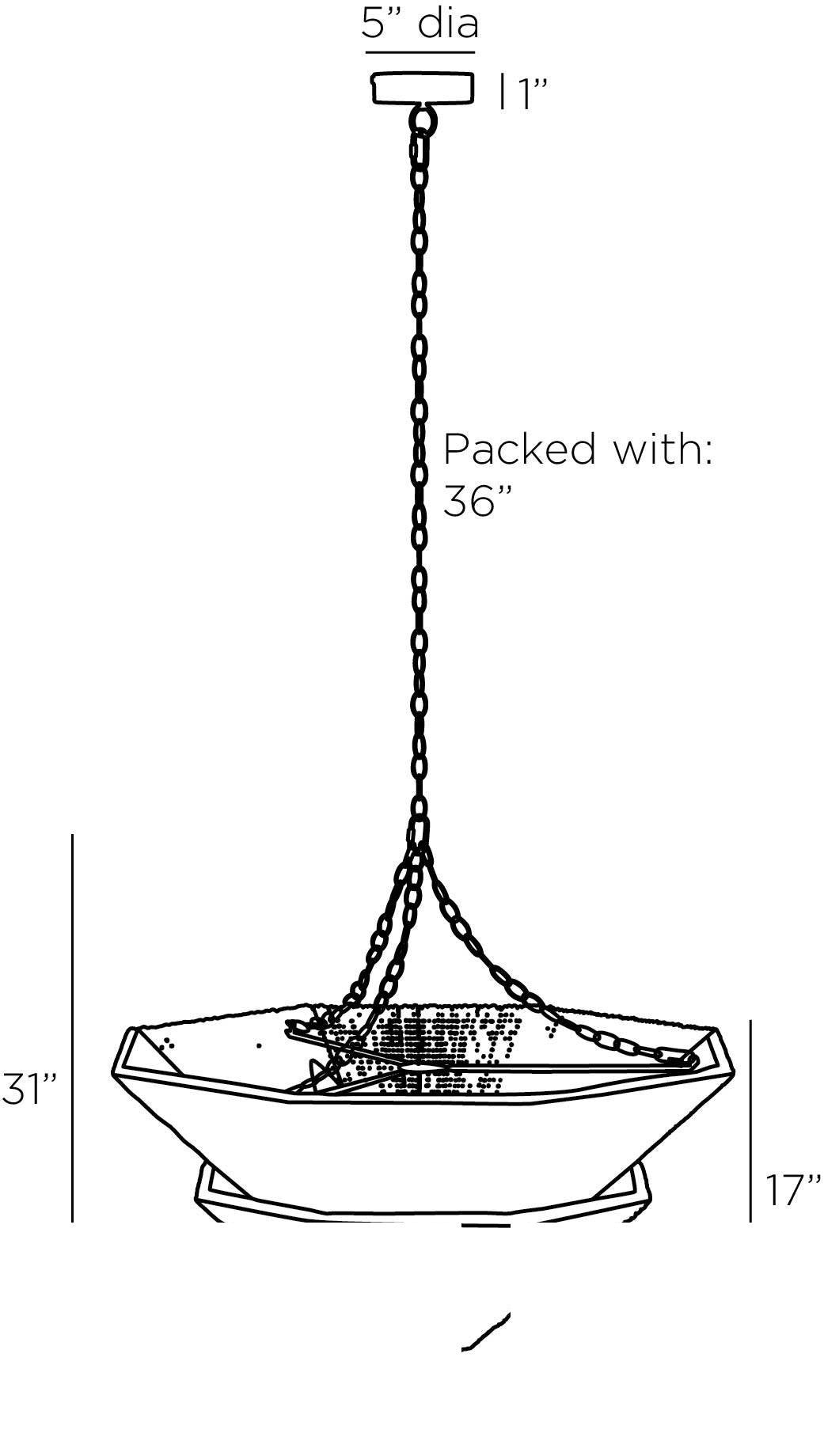 Anya Chandelier DMS13 technical dimension drawing
