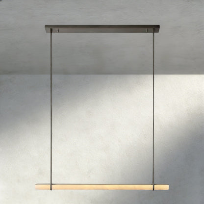 Audubon Alabaster Single Bar Linear Chandelier - Manohaus