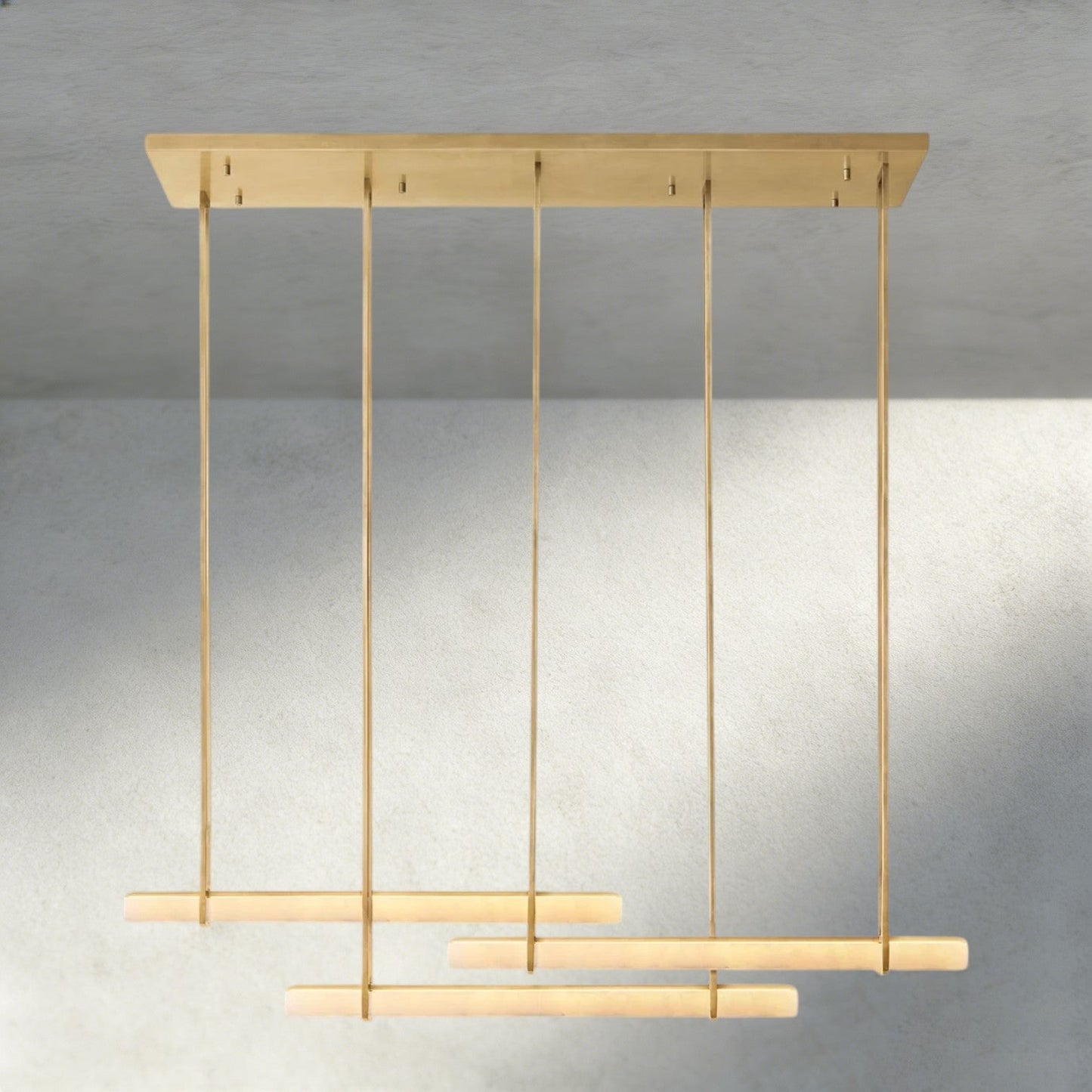 Audubon Alabaster Triple Bar Linear Chandelier - Manohaus