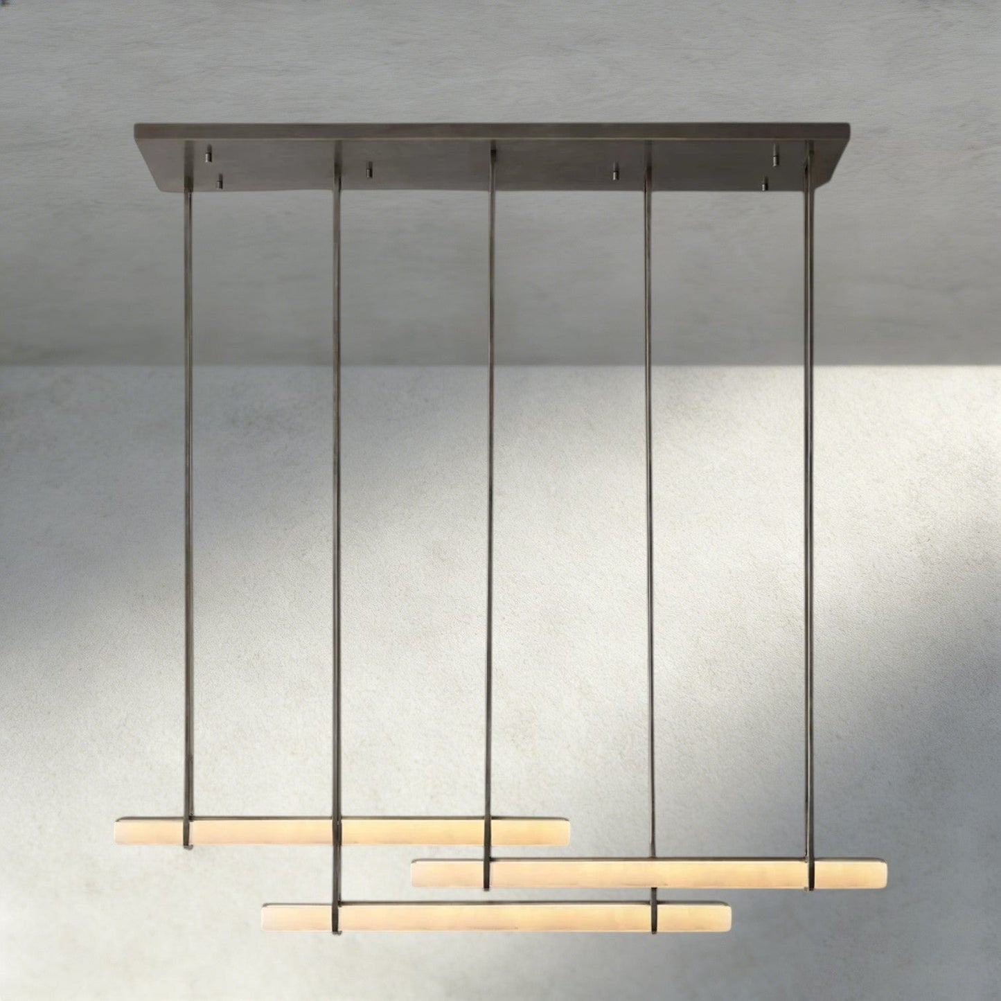 Audubon Alabaster Triple Bar Linear Chandelier - Manohaus