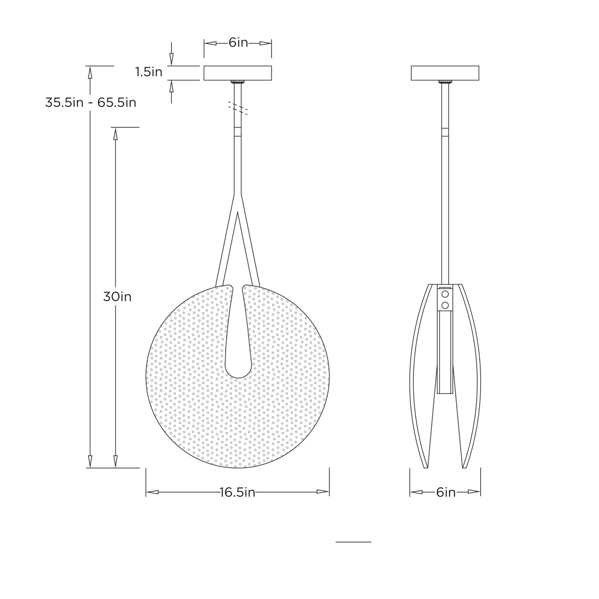 Tyche Pendant DPC31 technical dimension drawing