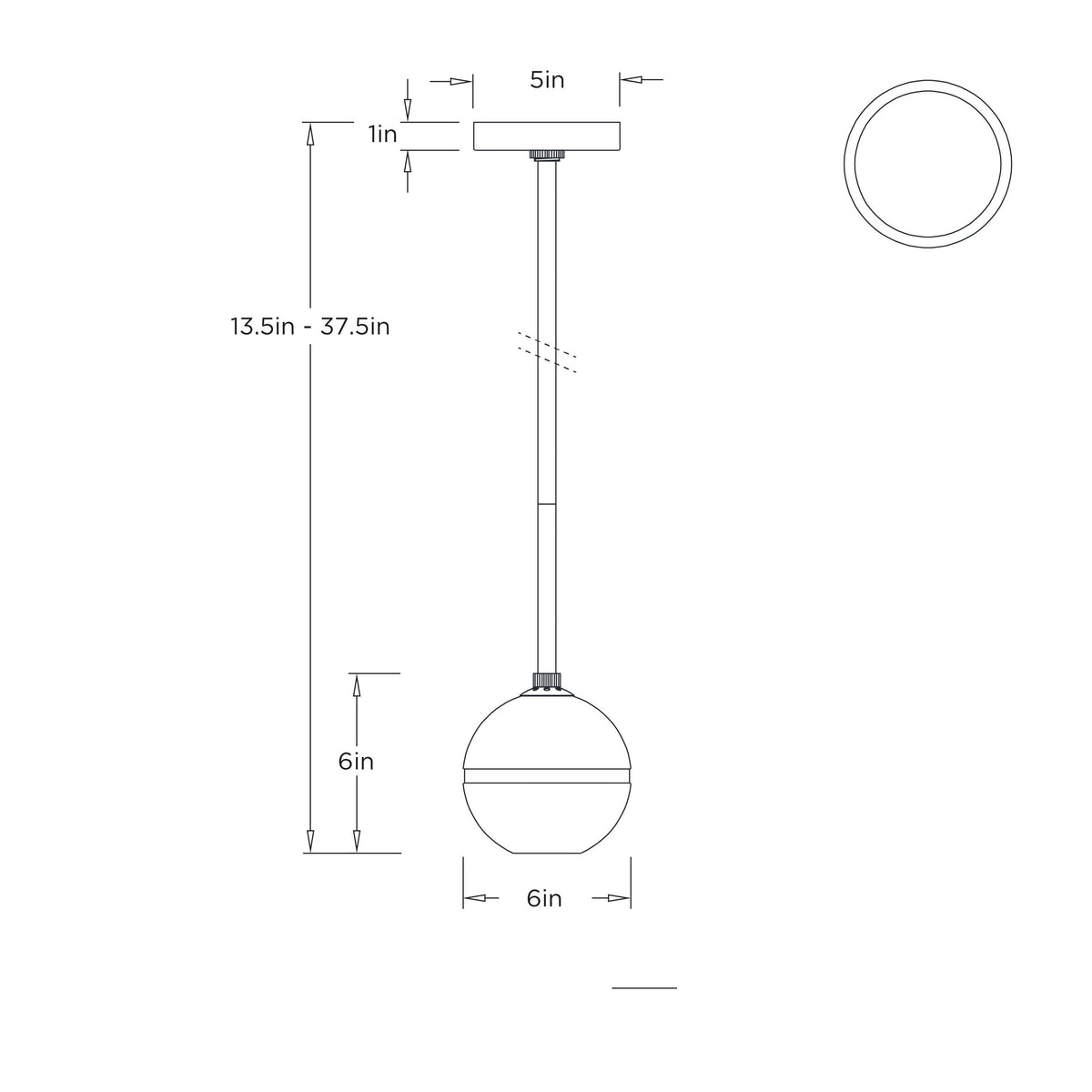 Noble Pendant DPC40 technical dimension drawing