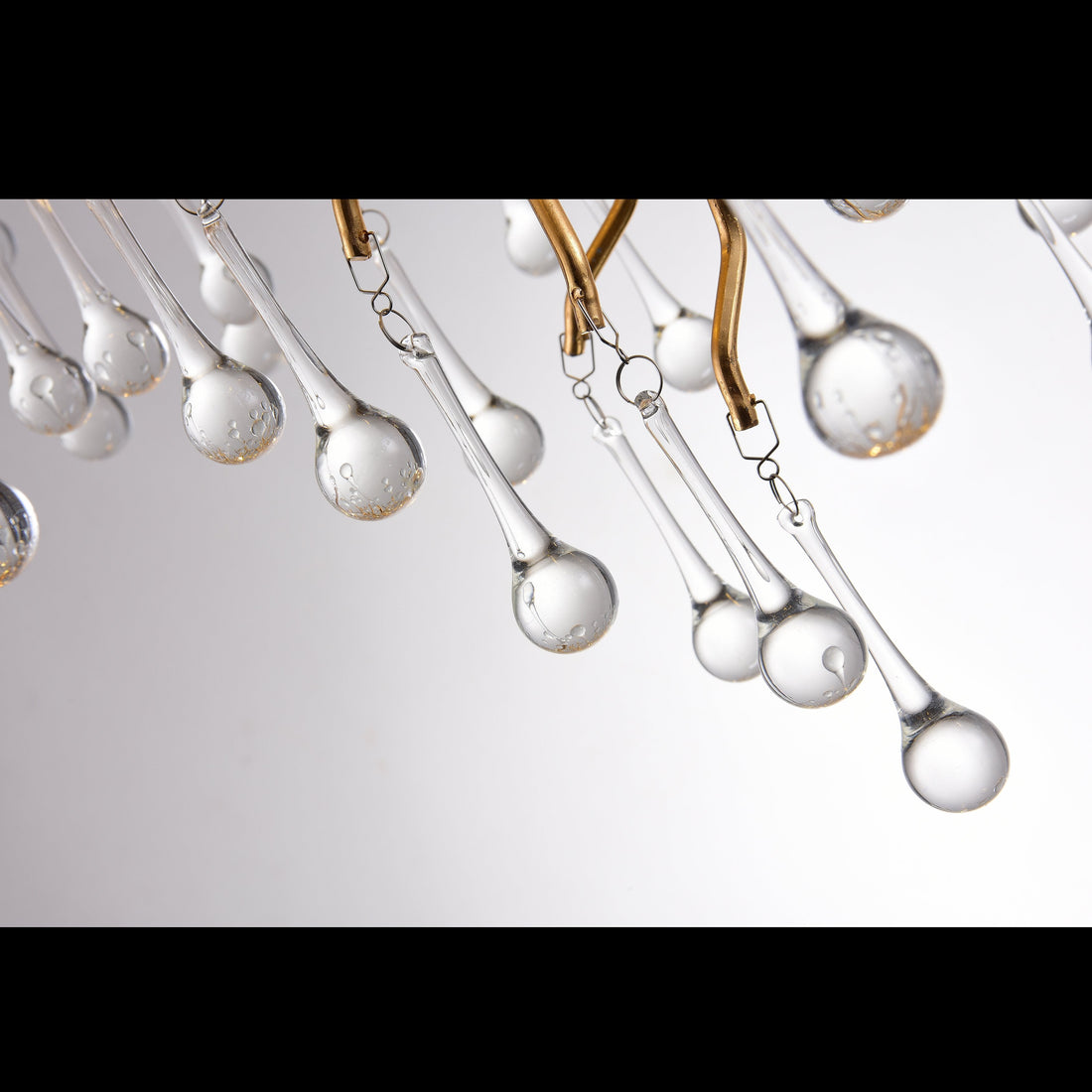Le Saint Branch Brass Linear Teardrop Chandelier