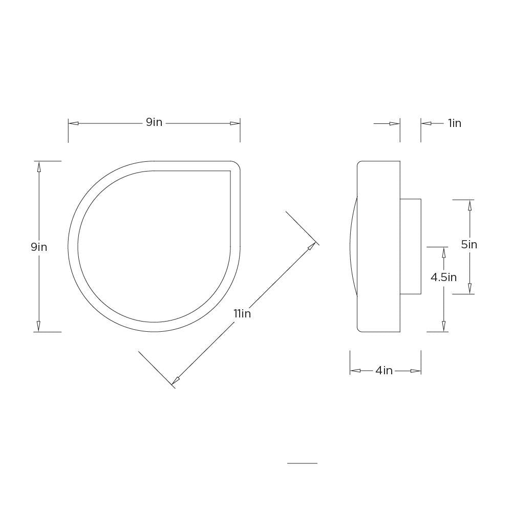Aureline Wall Sconce DWC100 technical dimension drawing
