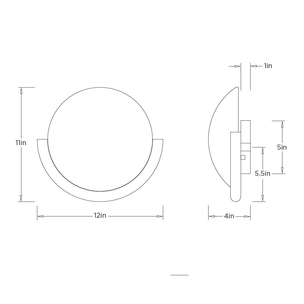 Alicia Wall Sconce DWC101 technical dimension drawing