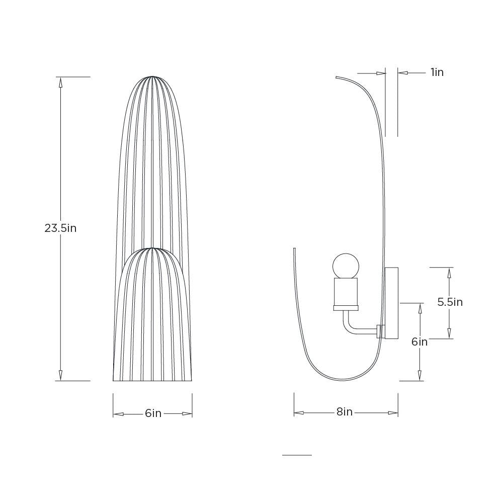 Palmira Wall Sconce DWI30 technical dimension drawing