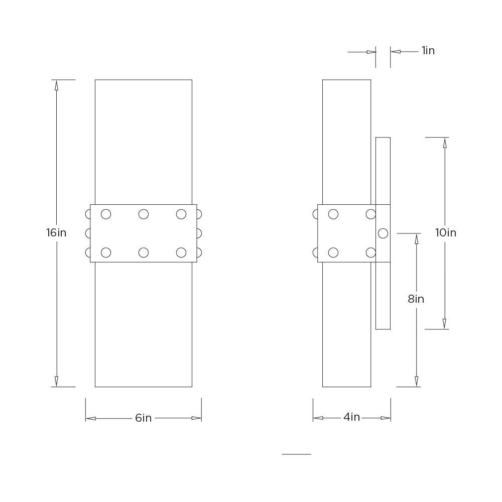 Ardena Wall Sconce DWI31 technical dimension drawing