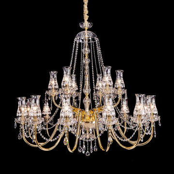 18 Light Brass Chandelier,gold Brass Chandelier