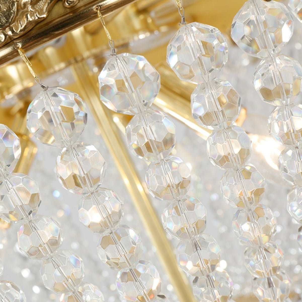 Empire Style Round Brass and K9 Crystal Chandelier with Decorative Finish for Foyer Living Room Dining Room