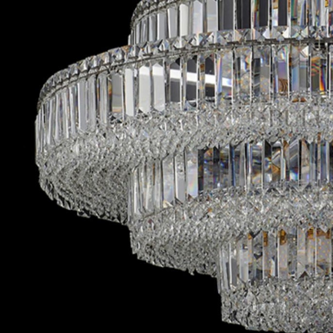 Decorative Living Room Ring Crystal Chandelier Chrome Ceiling Lighting for Bedroom